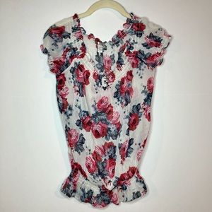 Chiffon Flower Blouse | Dynamite Size S